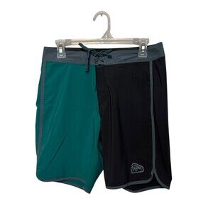 Patagonia Hydropeak Board Shorts Mens 30 Teal Gray Swim Beach Surf Stretch Trunk